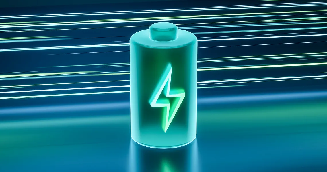 充電されている空調服Ⓡバッテリーの電池が守られるイメージ