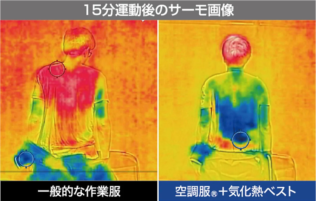 15分運動後のサーモ画像